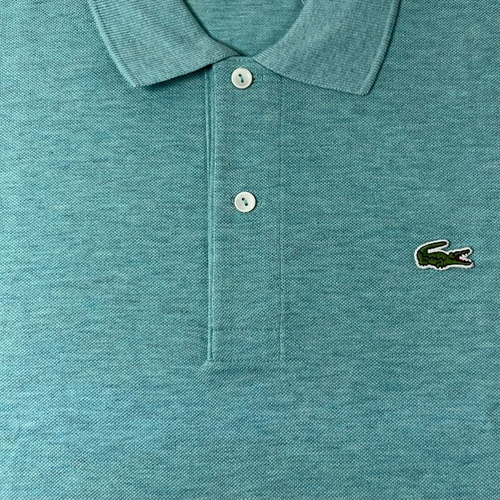 LACOSTE Logo Polo Shirt 100% Cotton‎ Light Turquoise Men's US Size 2XL VTG NWT - Picture 4 of 15
